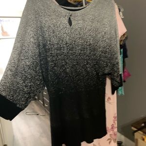 Silver and black stretch top